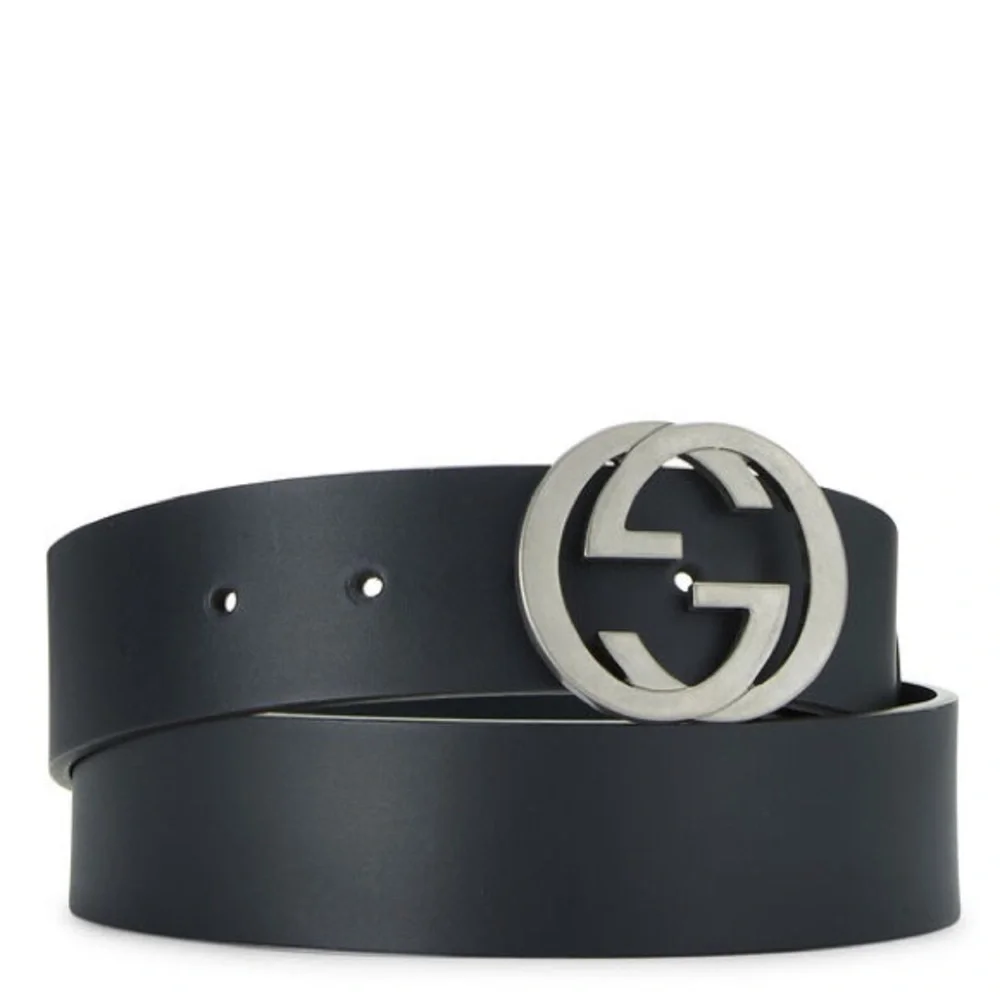 Gucci unisex Interlocking marmont GG leather logo buckle belt NEW - Picture 1 of 9